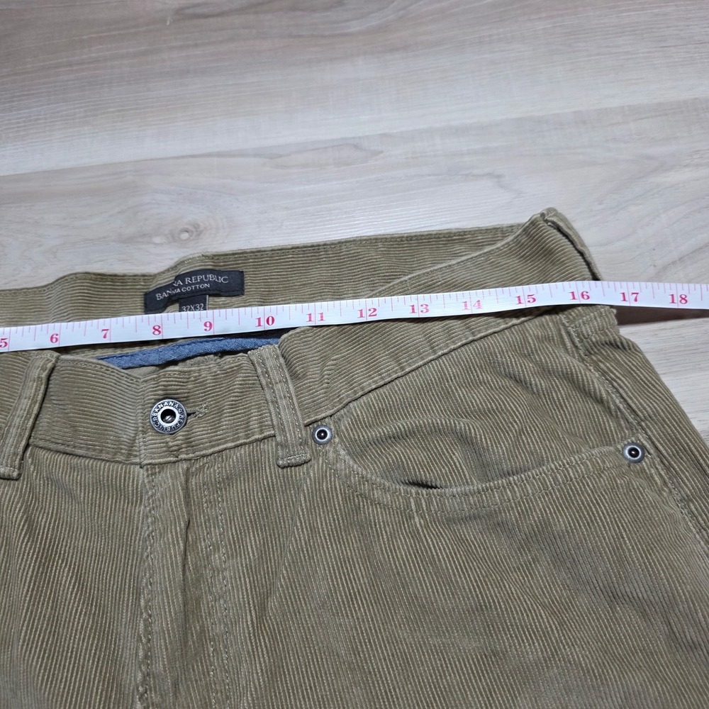 Banana Republic Corduroy Pants Mens 32x32 Tan Khaki Pima Cotton 5-Pocket Cords - Picture 9 of 9